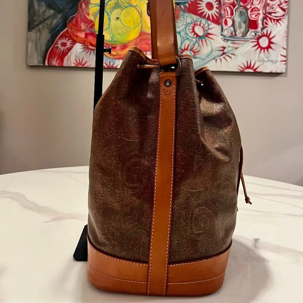Etro Paisley Drawstring Bucket Bag + Key Case - Picture 6 of 15